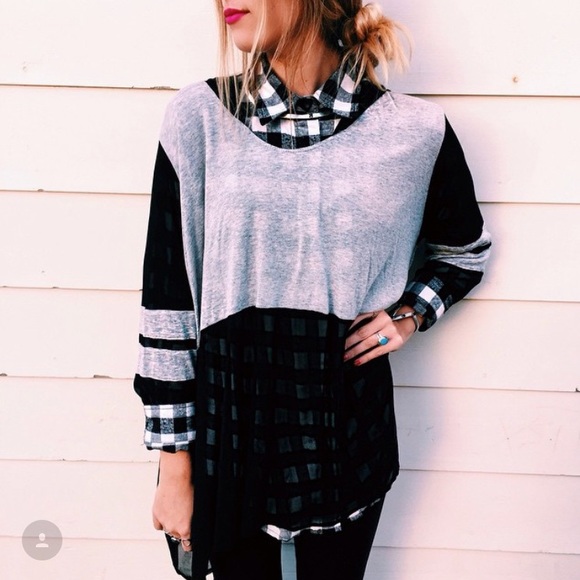 LF Tops - Emma & Sam Mesh Mixed Top